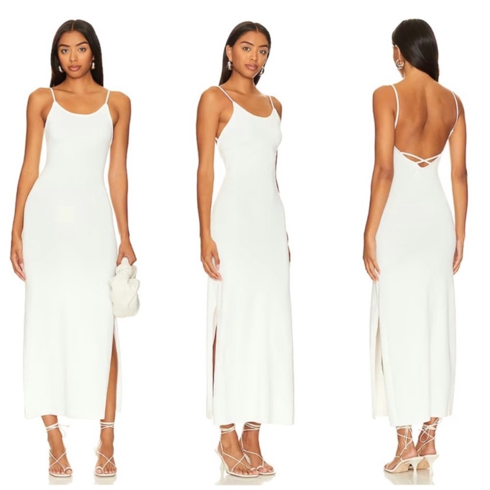 REVOLVE SNDYS WHITE MAXI DRESS SLIT BODYCON KNIT XS - Picture 1 of 15